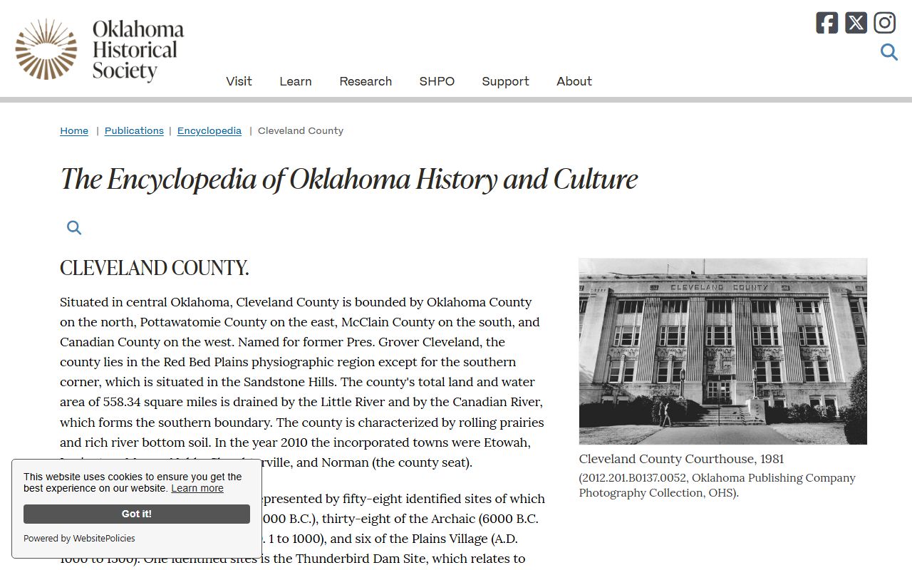 Cleveland County court dockets and courthouse history record
