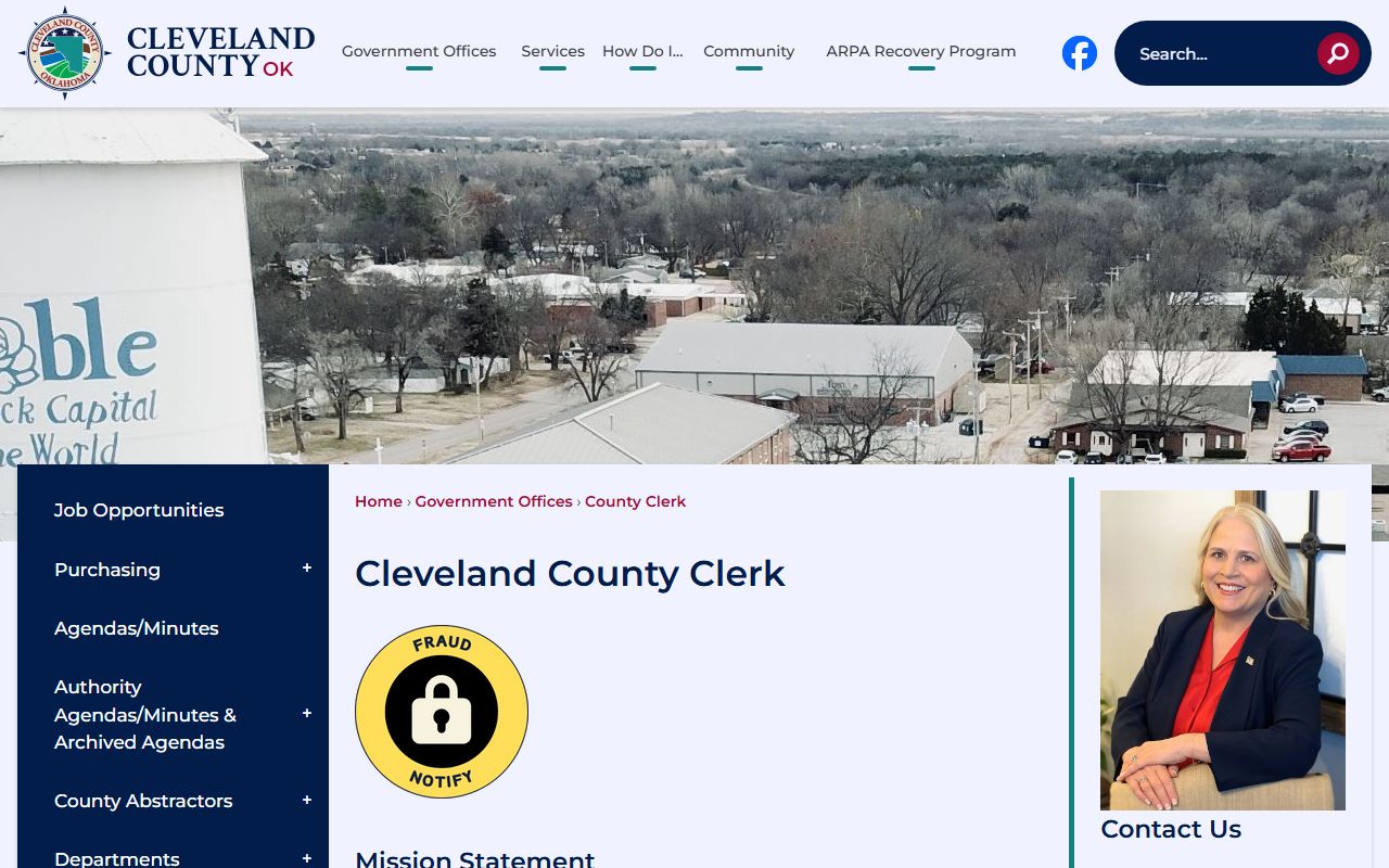 Cleveland County Clerk page for land records and recorded documents