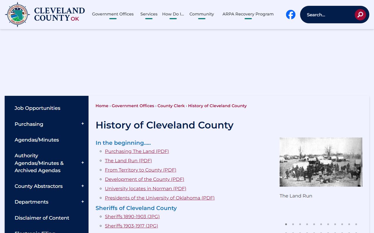 Cleveland County courthouse history page tied to court records