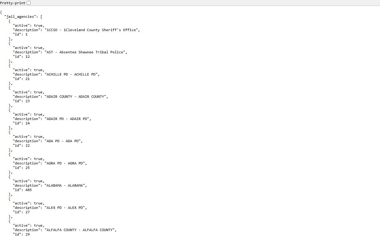 Cleveland County inmate records portal configuration showing roster columns