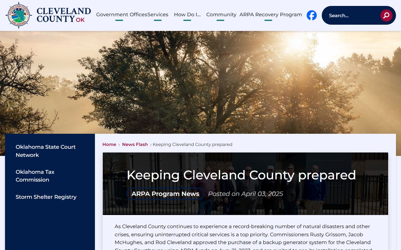 Cleveland County news on a courthouse backup generator that protects access to marriage and divorce records
