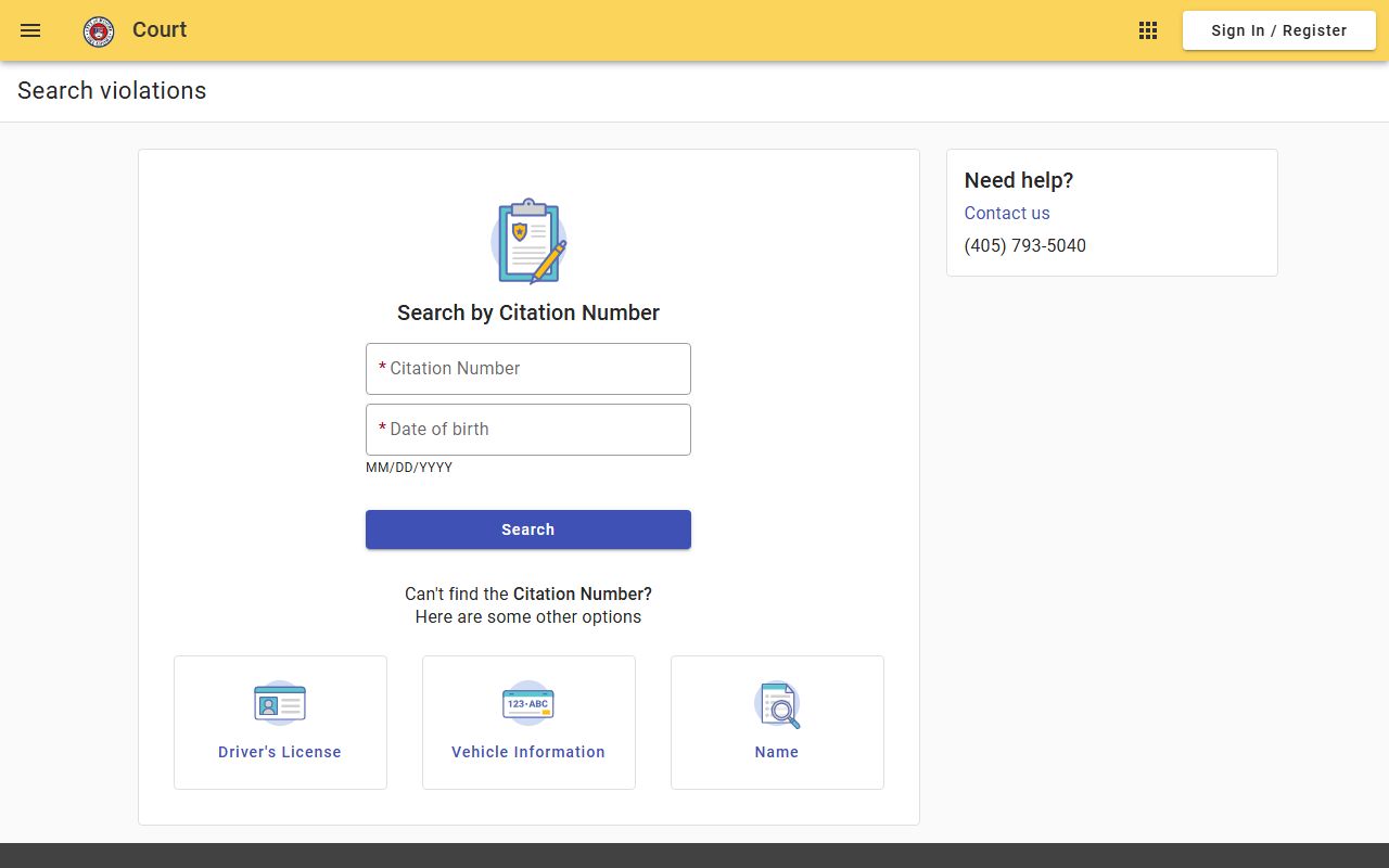 Cleveland County Moore municipal court warrant search options